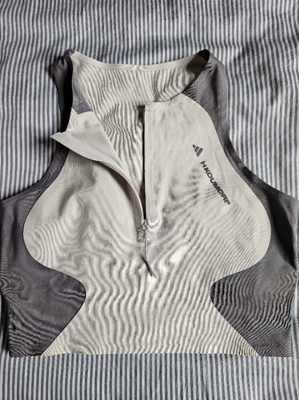 NWT - Women's Adidas H.Koumori Cream and Gray Athletic Cropped Tank - Size S